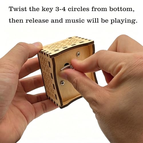 Pursuestar Wooden Wind Up Music Box Plays The Lord’s Prayer for Girls Lady Holy Communion
