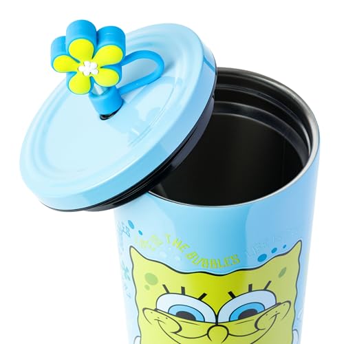 Silver Buffalo Spongebob Squarepants, Stainless Steel Tumbler, 24oz Life is the Bubbles