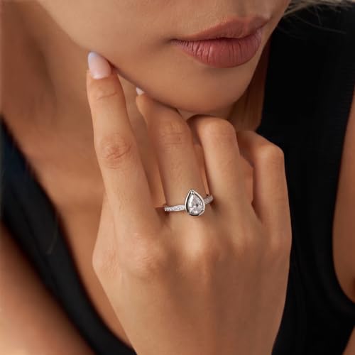 BEILIN Teardrop Urn Ring 925 Sterling Silver Cremation Urn Rings for Women 8