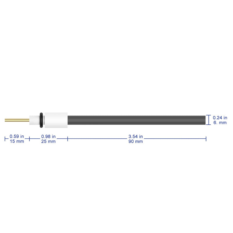 [Australia - AusPower] - Graphite Rod Electrode, 99.95% Purity Graphite Electrode Cathode Working Electrode with PTFE Adapter for Electrolytic Cell, 6 mm Diameter, 90 mm Length 6 x 90 mm 