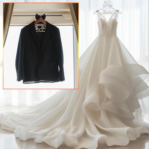 Beeveer Bride Hanger for Wedding Dress Bride and Groom Wooden Fresh