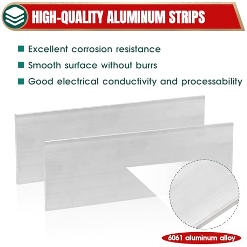 YTKavq 6061 aluminum flat bar, rectangular 4-inch wide by 12-inch long, 5/16-inch thick