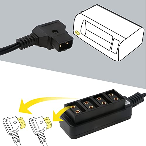 Alvin's Cables D-tap Male to 4 Port D-Tap Female Coiled Splitter Cable for Anton Bauer V-Mount Battery