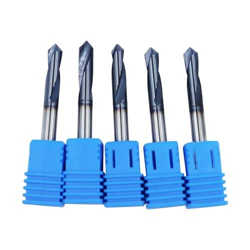 5Pcs 3/16in Solid Carbide Spotting Drill, 2 Flute, AlTiN Coated 5