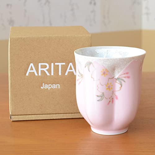 有田焼やきもの市場 Japanese Yunomi Tea Cup Cherry Blossom Made in Japan Arita Imari ware Hananomai Pink