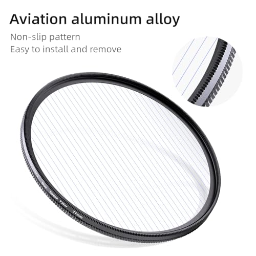 GREEN.L 67mm Blue Streak Lens Filter, Premium Optical Glass 360°Rotatable Anamorphic Flare Camera Lens Effect Filter
