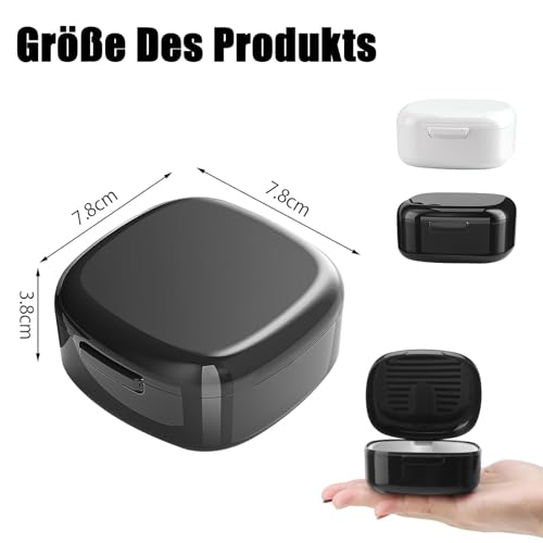 Pack of 2 Denture Box, Portable Denture Box, Denture Box with Hanging, Portable for Storage and Cleaning Dummies and Braces (Black, White)