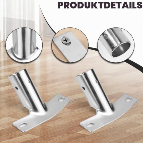 Metal Handle Holder for Broom Handle Holder Metal Holder Pack of 3 Handle Holder for Broom Handles Broom Handle Holder Including Screws Handle Holder for Telescopic Rod and Broom Handle