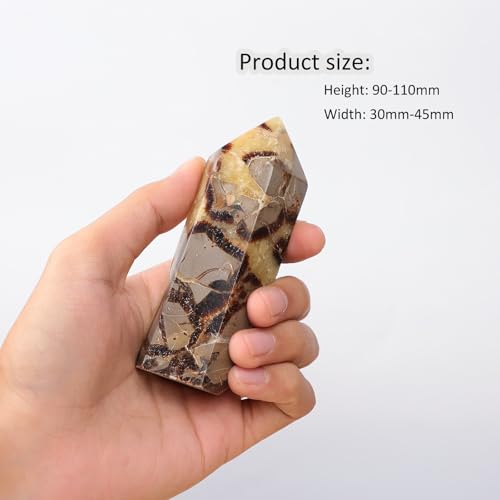 TUMBEELLUWA 90-110 mm Natural Septarian Dragon Stone Crystal Obelisk Tower Multicolor Height 3.54-4.33 Inch