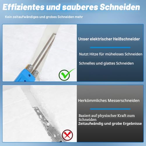 Qivine Styrofoam Cutter Hot Wire Cutter with Blades, 220V Styrofoam Cutter 50~600°C, Electric Foam Cutter of Plastics with Cooling System