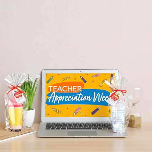 Hushee 6 Sets/ 18 Pcs Teacher Appreciation Gifts Set Thank You Gifts from Student Funny 16 oz Teacher Coffee Cup Fuzzy Socks Apple Card with 20 OPP Bags for Women Men Graduation End of Year