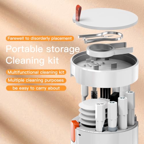 Tianle 20 in 1 Multifunctional Cleaner Kit for Electronic Devices,Keyboard Cleaning, Headphones,Phones, Tablet, Computer, PC Monitor, TV Camera Lens,Retractable Big Brush