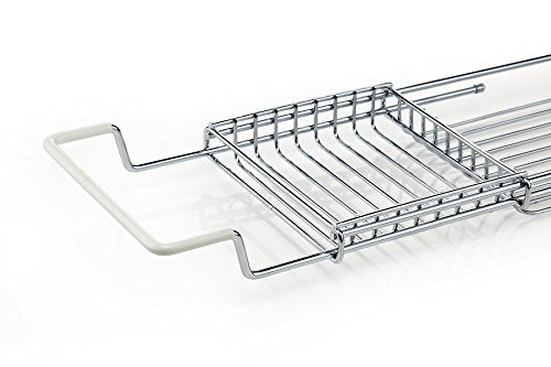 Home Intuition Stainless Steel Expandable Shower Bathtub Tray Over the Clawfoot Tub Bath Caddy 1