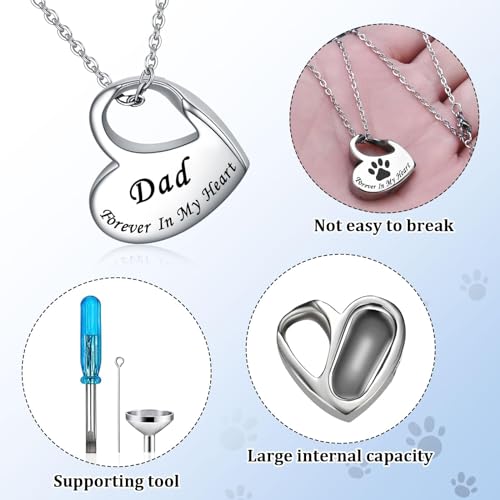 Heart Stainless Steel Pet Ashes Urn Necklace Memorial For Dog Cat New generation