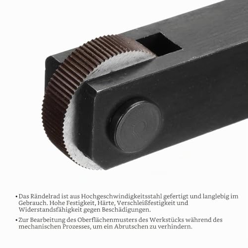 sourcing map Single Straight Knurled Wheel Linear Knurling Tool | Made of high-speed steel, with 1.0 mm pitch