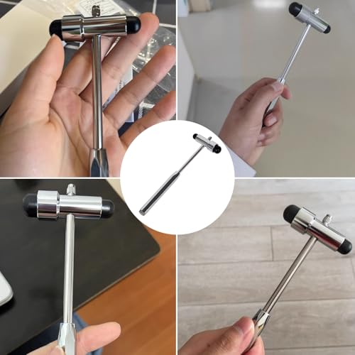 Reflex Hammer Medicine with Built-in Brush, Neuro Reflex Hammer with Double Plastic Head, Neurological Reflex Hammer Heavy, Multifunctional Reflex Diagnostic Hammer for Neurological Tests | Neurological reflex hammer with brush & double head. Heavy, pr...
