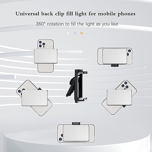 Upgrade 120 LED Selfie Light for iPhone with Front & Back Clip black