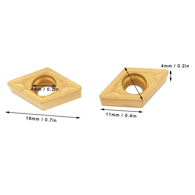[Australia - AusPower] - DCMT11T308 DCMT32.51 Carbide Inserts, Blades, Lathe, Rotary Tool for Roughing and Prefinishing, Suitable Applications, #011 