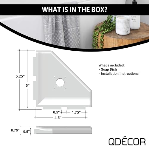 Questech 5" Shower Soap Dish Shelf for Inside Shower, Lugged for New Construction, Bath Organizer for Tiled Walls, Corner Soap Holder, Geo Lugged, Gold Finish
