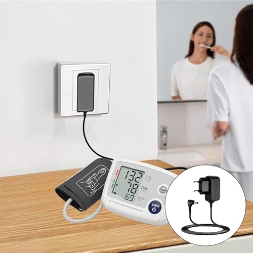 Menibeuty 6 V Power Supply Charger for 0mron Blood Pressure Monitor, AC Power Adapter Blood Pressure Monitors, for O ron M7 M500 M700 M3 M5 Series, 1.4 m Replacement Power Supply Charging Cable Compatible with M2 M6 M8 M9 X3 etc