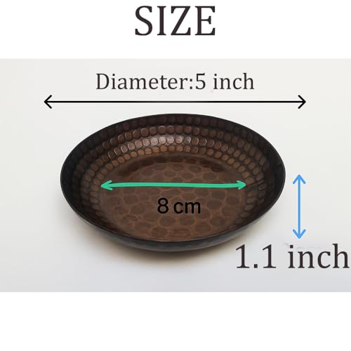 Pure Copper Spoon Rest Dish Bowl Counter Hammered Kitchen Utensil Holder Stove Top Cooking Accessories Countertop Handmade Solid Farmhouse Rustic Handcrafted Antique Small Set of 2