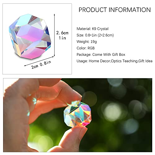 HDCRYSTALGIFTS Optical Glass Polyhedron RGB Dispersion Prism