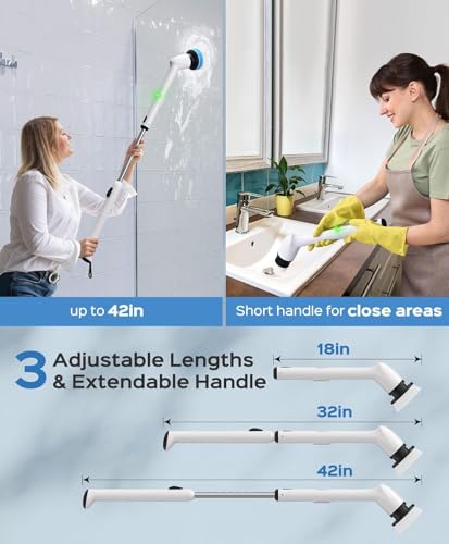 XAPROO Brush Head 4 Pack, 4 Pcs Replacement Brushes for Spin Scrubber, Cordless Spin Scrubber Power Cleaning Brush for Bathroom Floor