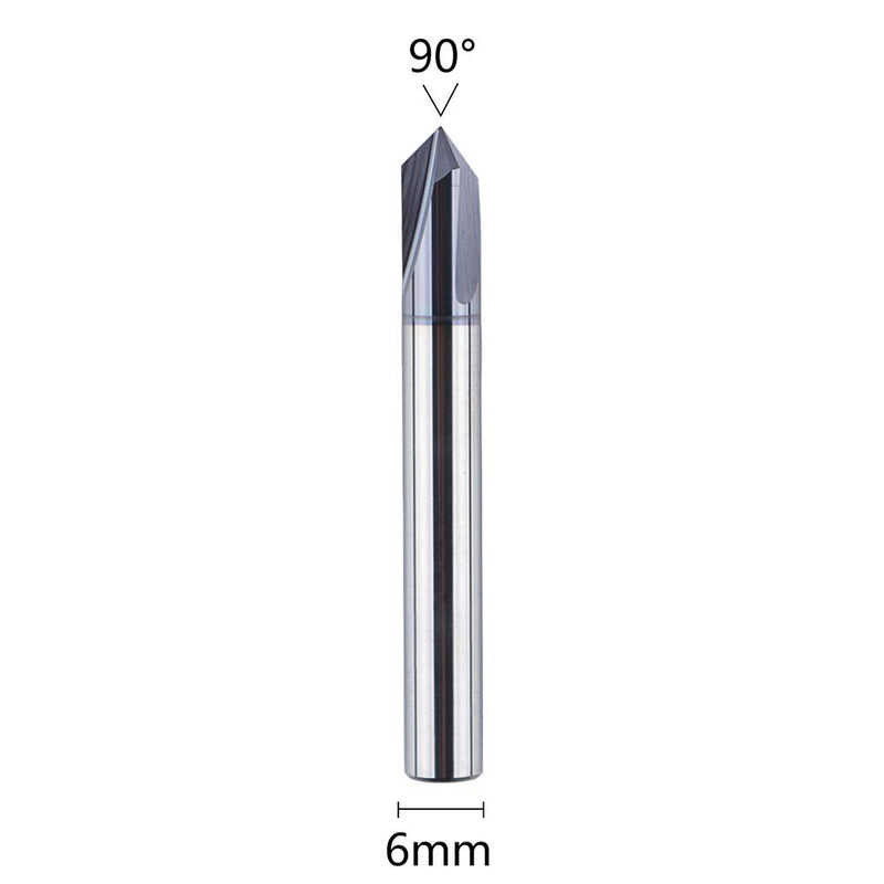 [Australia - AusPower] - SpeTool Chamfer Cutter Engraving Cutter 6 mm Shank 90 Degree V Groove Cutter Solid Carbide 3 Flutes Engraving Cutter CNC Wood Cutter End Mill Cutter for Router with TiAlN Coating for Machine Tools and 