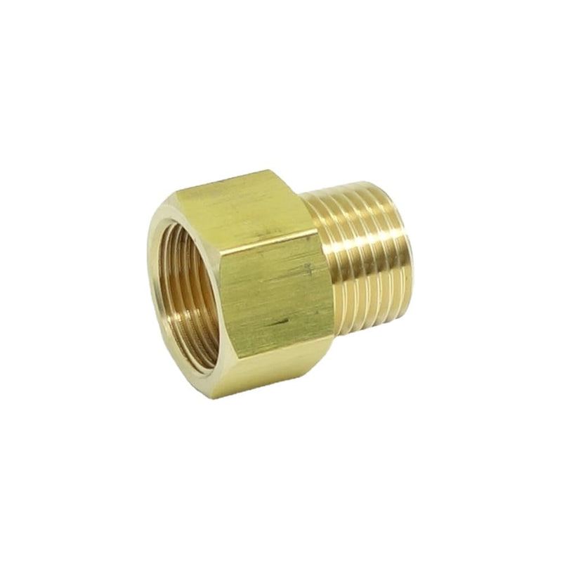 [Australia - AusPower] - 2 Pcs 1/2" NPT Pipe Male x M22 x1.5 Female Metric Gauge Adapter Brass 