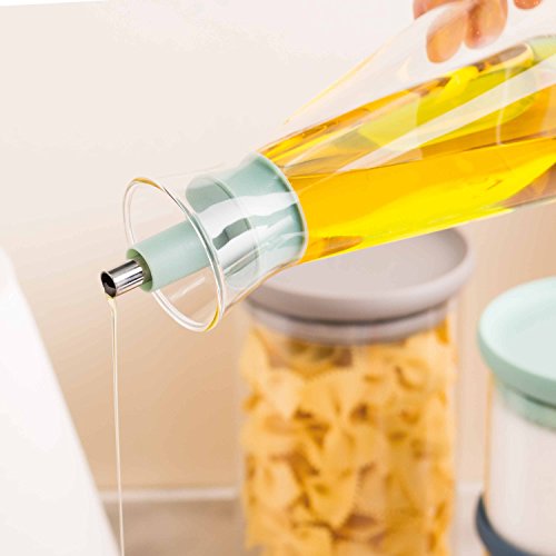 Berghoff Glass Oil Dispenser, Drip Stop Bottle with Infusion Chamber 18.2 Ounces Colourful