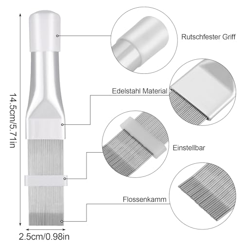 Dacitiery Pack of 3 Condenser Comb Dryer, Slat Comb Dryer, Air Conditioning Comb Condenser Cleaning Comb Air Conditioning Condenser Fin Comb Air Conditioning Fin Cleaner Coil Condenser | Klimaanlage Kamm Kondensator Reinigung Kamm Klimaanlage Kondensat...