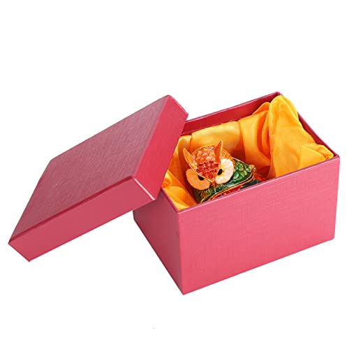 Leopacat owl figurine jewelry box, small dish and statue for home decor, perfect for storing jewelry and trinkets.