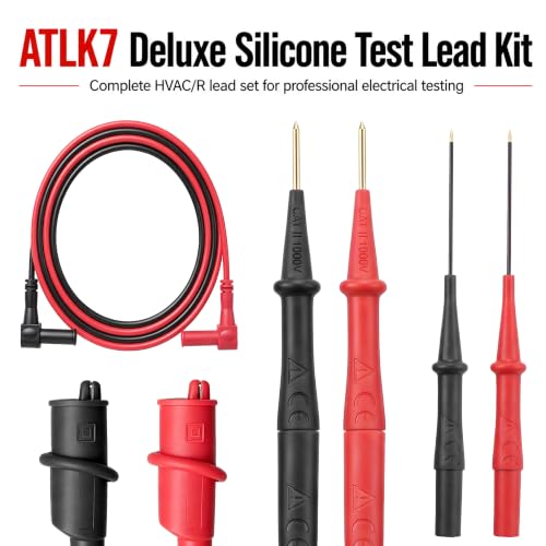 oiuebxe ATLK7 HVAC silicone test lead kit with test probes and leads for clamp meters