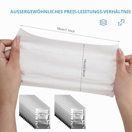 CPAP Mask Wipes Pack of 100 CPAP Cleaning Wipes Wet Wipes for CPAP Mask and Accessories CPAP Cleaning 7.1 in x 5.9 in