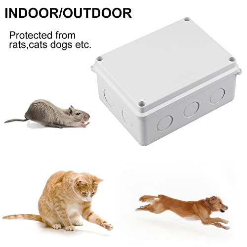 CPROSP Junction Box IP65 Wet Room Box Surface-Mounted Junction Box 150 110 | Waterproof; for diameter 6-12mm; with 10 x cable glands; with hole saw 20 mm 1 piece. IP65 - White - M20 - 150x110x70mm