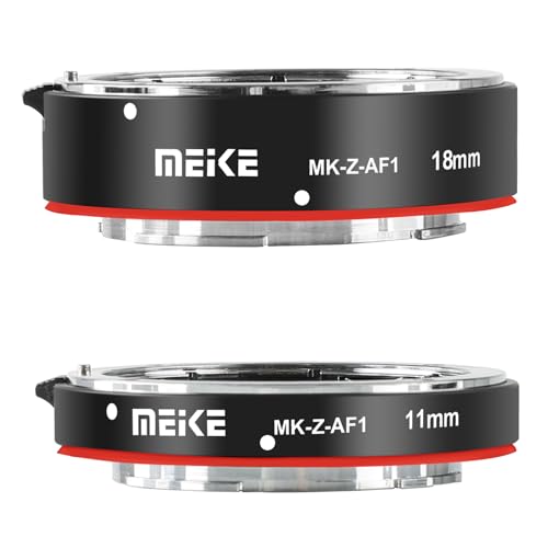 Meike MK-Z-AF1 Metal Auto Focus Macro Extension Tube Adapter Ring (11mm+18mm) Compatible with Nikon Z5 Z6 Z7 Z6II Z7II Z30 Z50 Z fc