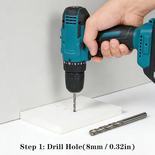 Eloogaa 200-piece drywall anchors and screws kit with ribbed plastic anchors, screws, and drill bit