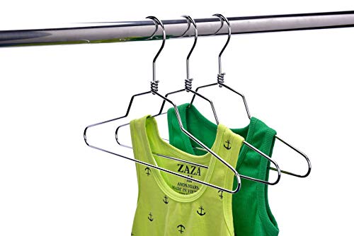 Quality Hangers Metal Hangers - Swivel Hook and Stainless Steel - Heavy Duty Wire Clothes Hangers - Available in 10 Pack - Hangers for Teens Petite/Teens - 14" inch