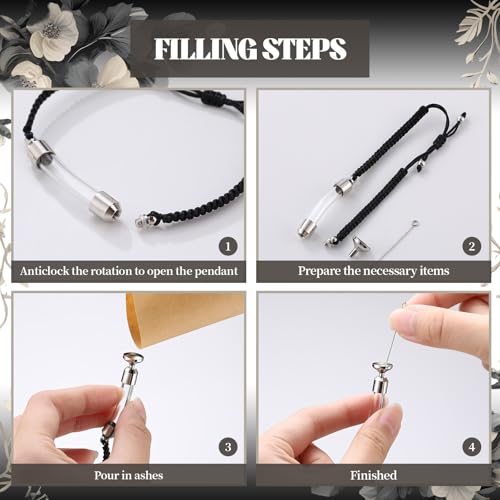Tondiamo 6 Pcs Cremation Urn Bracelet for Ashes Adjustable Braided Memorial