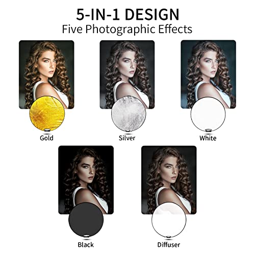 Selens 32 in Reflector Photography, Collapsible Light Reflector 32 Inch