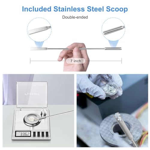 Fuzion digital milligram scale, 50g/0.001g powder scale with accessories, silver finish