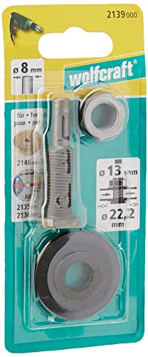 wolfcraft 1 Mandrel for Drilling 22.2 and 13 mm, 13 x 8 mm 2139000 (Pack of 2) Pack of 2