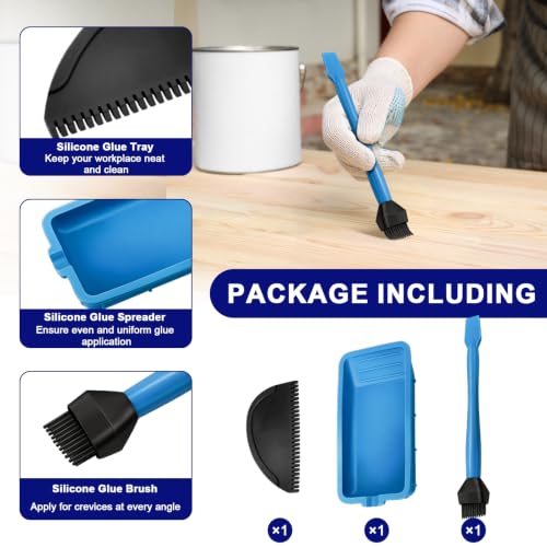 Alocs wood silicone glue applicator kit with glue brush, tray, and spreaderાવતા