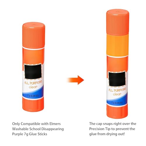6-piece precision tips compatible with Elmer's 7g glue sticks, fine-tip glue applicator accessories for crafts and DIY