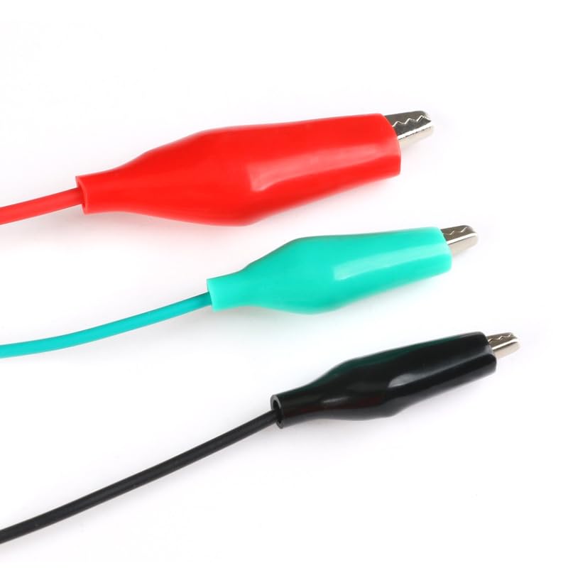 [Australia - AusPower] - Alligator Clip Test Leads, 50cm Colorful Dual-Ended Crocodile Clips, Wire Jumpers with 5 Colors, Set of 10, Electrical Clips for Electronic Experiments, Circuit Testing Connections 