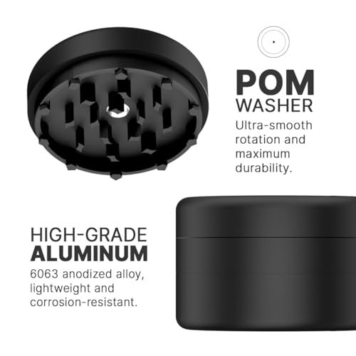 Grinder Premium MAGNO ULTRA SE | High Grade Anodized Aluminum 62 mm | Quick Connect Threadless System, N52 Magnets, Large Chamber, Diamond Teeth | Grinder for Herbs and Spices