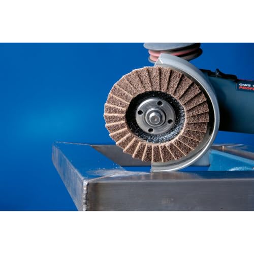 PFERD TOOLS POLIVLIES Flap Disc Set PVL 115 | Diameter 115 mm, Width 18 mm, Bore 22.23 mm, Corundum A 100, 180, 280 | 44698007 for Fine Grinding Universal