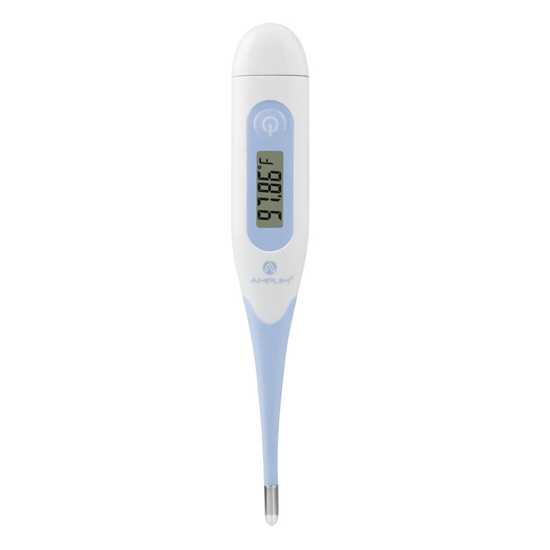 [Australia - AusPower] - Amplim Digital Basal Thermometer, Medical Grade Accurate BBT for Ovulation Tracking, 1/100th Degree High Precision Fertility Prediction, 60-Sec Read, Memory Recall, Flexible Waterproof Tip – Blue 