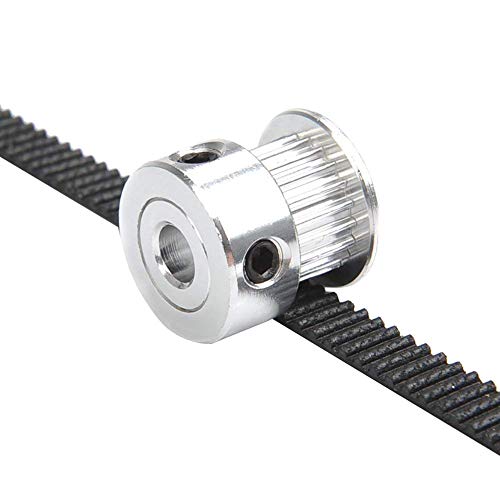 5M GT2 Timing Belt 6mm Width + 4pcs 20 Teeth 5mm Bore Belt Pulley Wheel + 4pcs Idler + 4pcs Tensioner Spring Torsion + 2pcs Gear Clamp Mount Block with Allen Wrench for 3D Printer RepRap