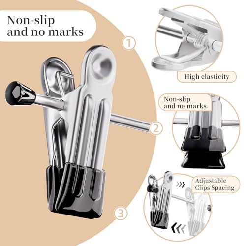 Pants Hangers with Clips 20 Pack Non-Slip Skirt Hangers 12 Inch, Black 20PCS